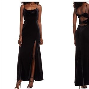 Jump Apparel cutout black velvet gown